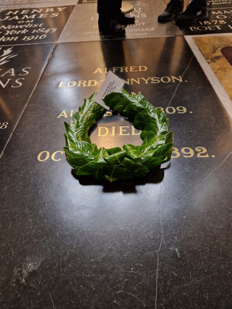 Tennyson wreath-laying ceremony at Westminster Abbey. 12 October 2023